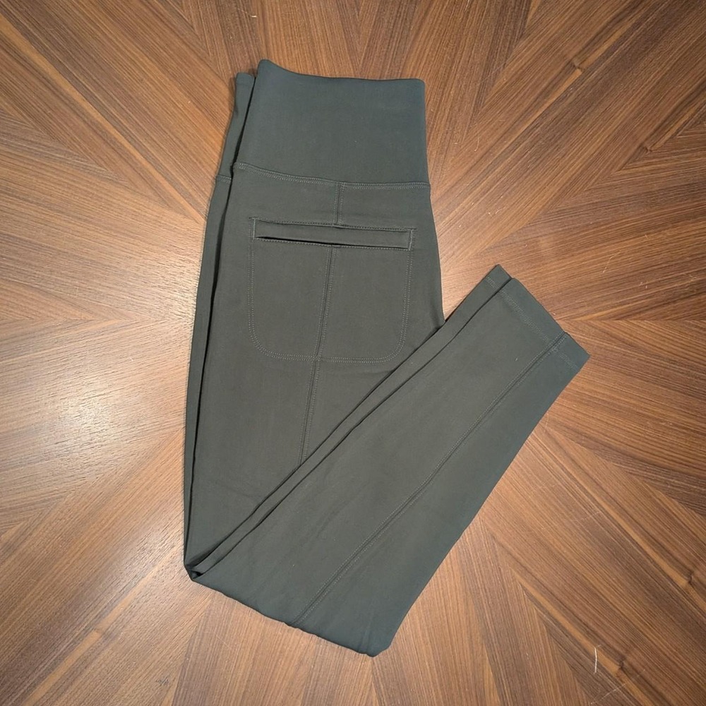 Athleta Delancey Street Tight Women Olive Green Like New High Waist Pockets SP